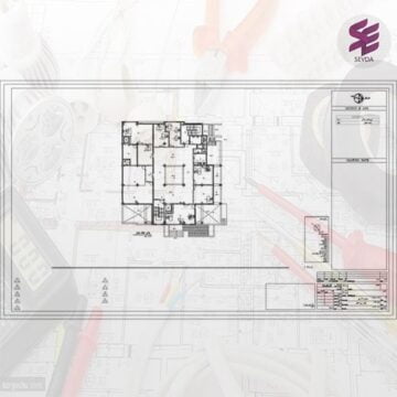 نقشه اتوکد تاسیسات برقی ساختمان اداری 4 طبقه تیپ 2