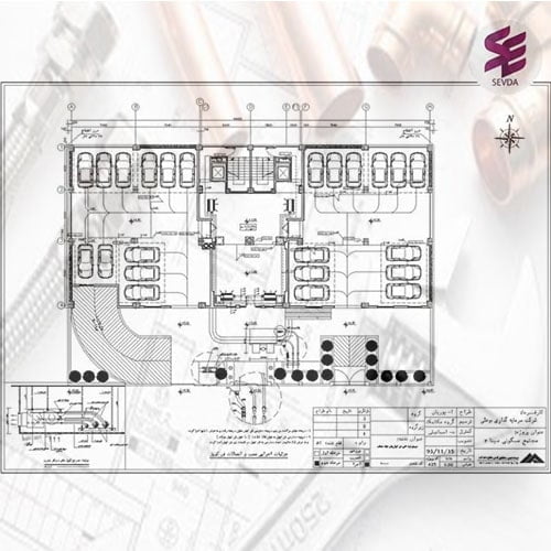 نقشه اتوکد تاسیسات مکانیکی ساختمان 10 طبقه تیپ 2