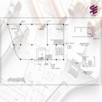 نقشه اتوکد تاسیسات مکانیکی ساختمان 2 طبقه