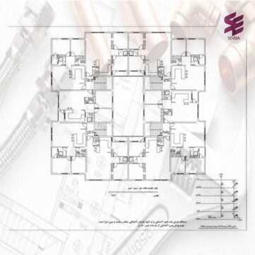 نقشه اتوکد تاسیسات مکانیکی ساختمان 3 طبقه 10 واحدی