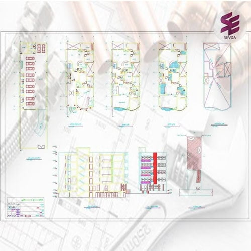 نقشه اتوکد تاسیسات مکانیکی ساختمان 5 طبقه تیپ 2