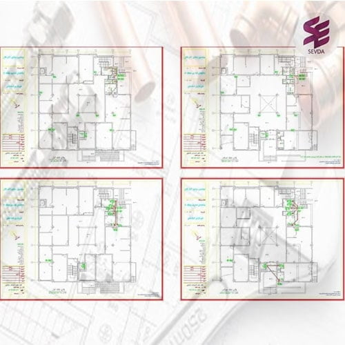 نقشه اتوکد تاسیسات مکانیکی ساختمان شهرداری 4 طبقه