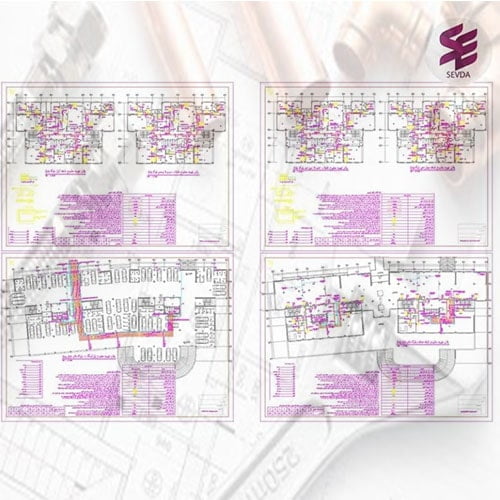نقشه اتوکد تاسیسات مکانیکی پروژه شهید باقری- دو برج 17 و 18 طبقه