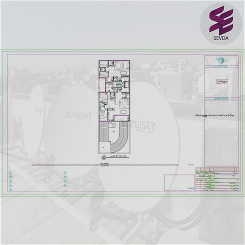 نقشه سیستم آنتن مرکزی ساختمان مسکونی 8 طبقه تیپ 2