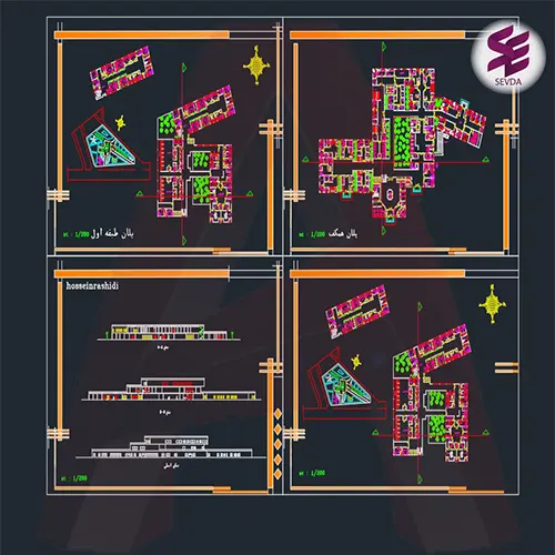 نقشه معماری اتوکد بیمارستان شماره 1
