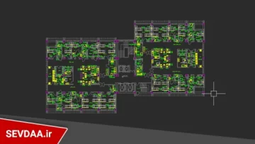 نقشه اتوکد تجهیزات مکانیکی بیمارستان پیشرفته 6 طبقه