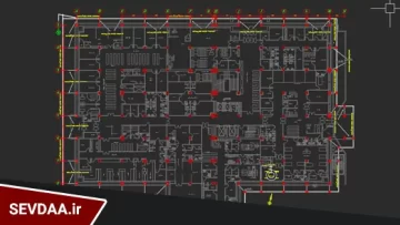 نقشه اتوکد سیستم ارتینگ بیمارستان 6 طبقه