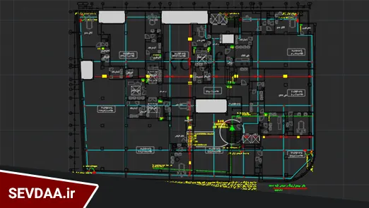 نقشه اتوکد سیستم ارتینگ ساختمان پزشکان 12 طبقه