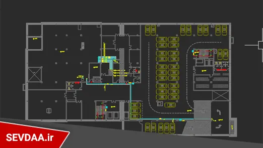 نقشه اتوکد سیستم فن کوئل بیمارستان 6 طبقه پیشرفته